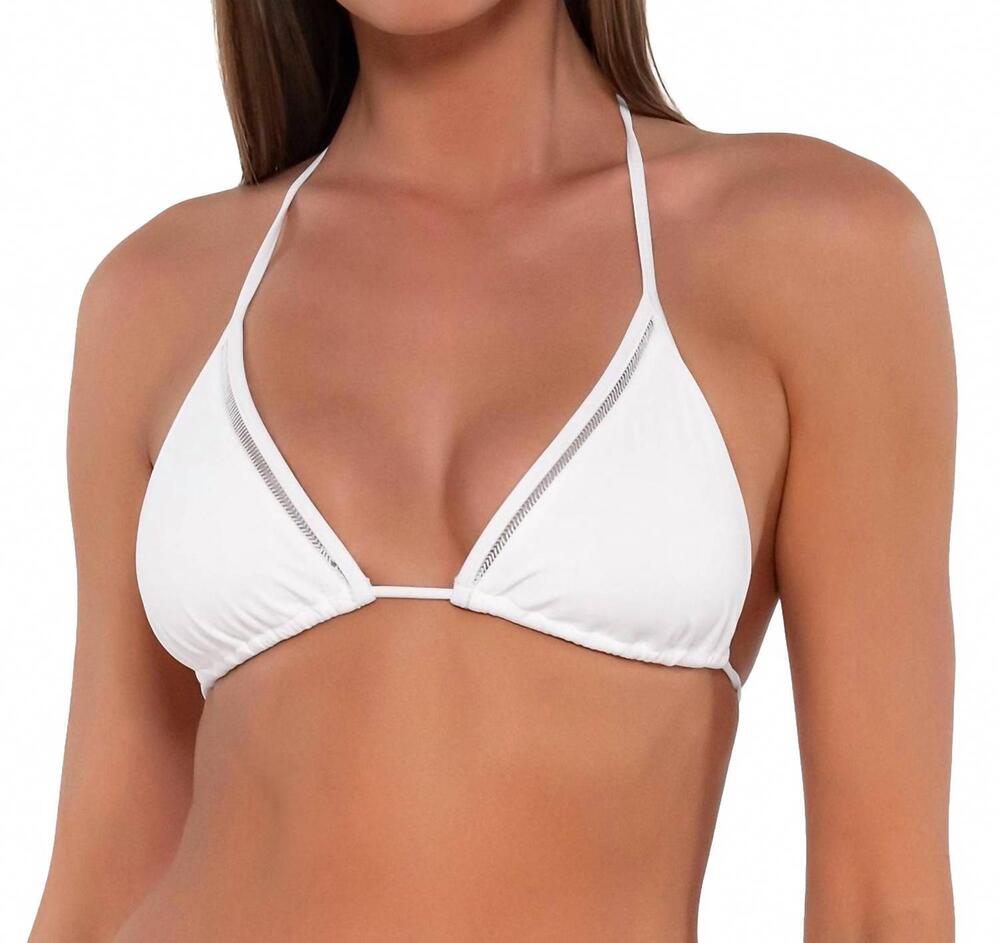 NEW SUNSETS INC. laney triangle top in white lily